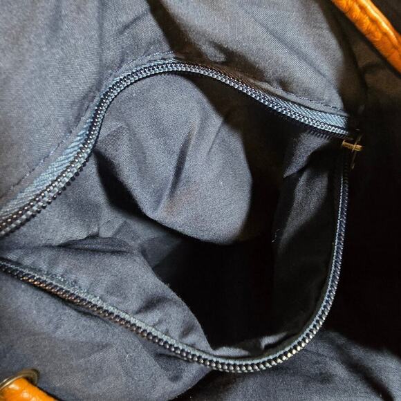 Kendall & Kylie Denim Vegan Leather Backpack With Pointed Studs Chambray Bag - Picture 6 of 8